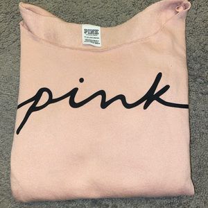 PINK off shoulder crop sweater